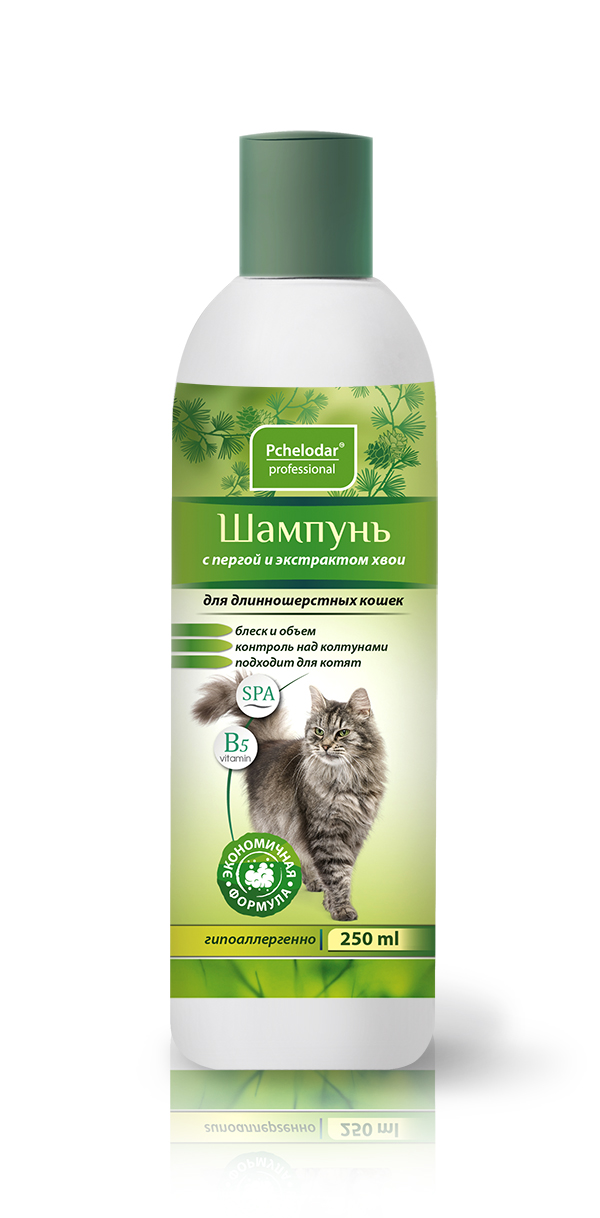 ШАМПУНЬ С ПЕРГОЙ И ХВОЕЙ ДЛЯ ДЛИННОШЕРСТНЫХ КОШЕК