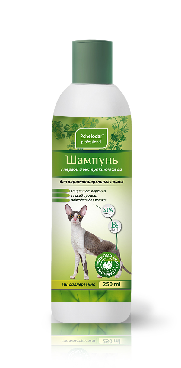 ШАМПУНЬ С ПЕРГОЙ И ХВОЕЙ ДЛЯ КОРОТКОШЕРСТНЫХ КОШЕК