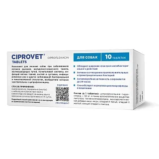 ЦИПРОВЕТ ТАБЛЕТКИ ДЛЯ ОРАЛЬНОГО ПРИМЕНЕНИЯ ДЛЯ СОБАК